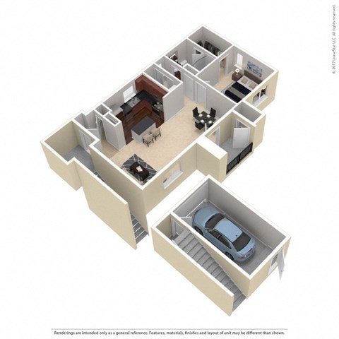 Floor plan for 1 bed, 1 bath, 822 sqft